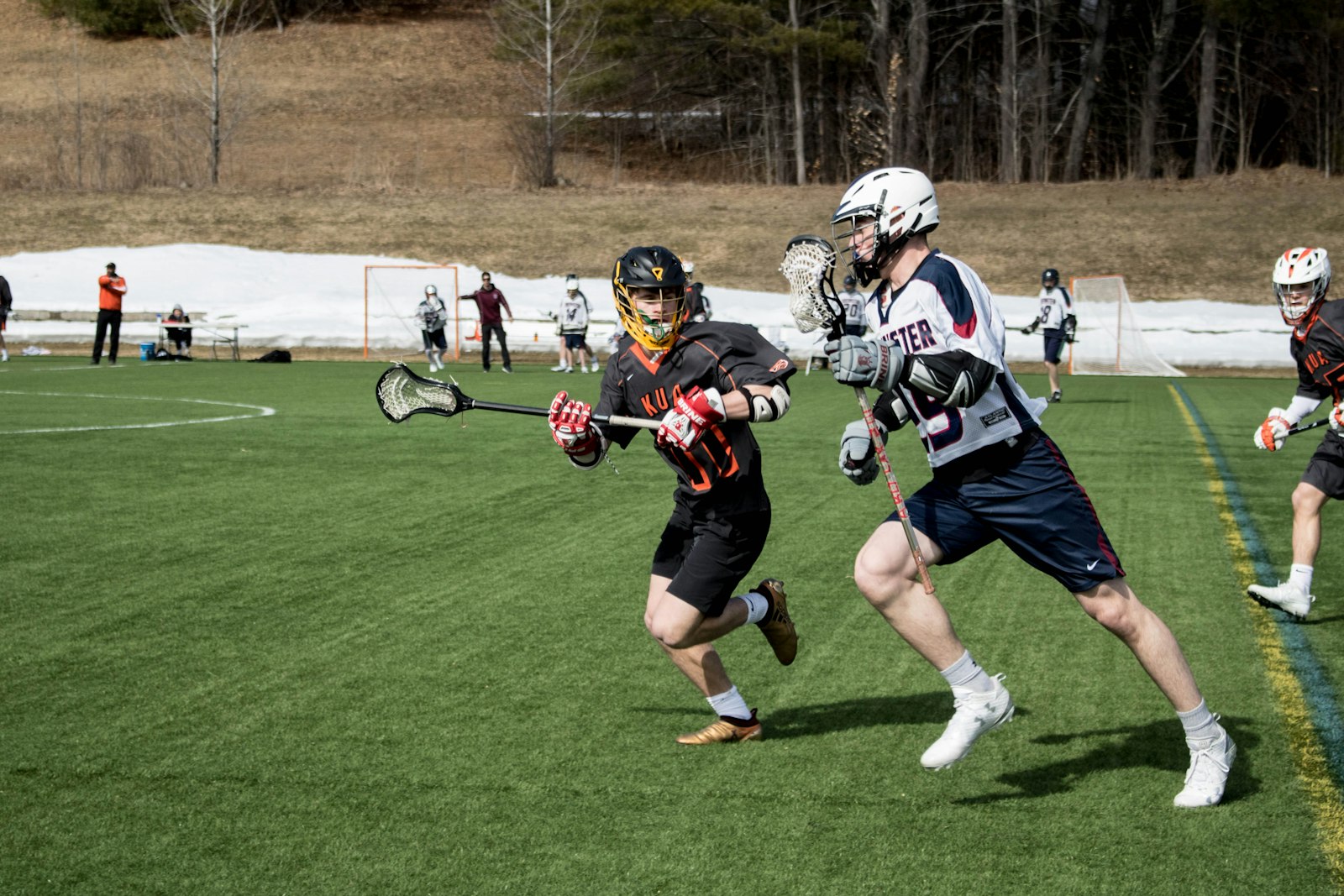 Boys lacrosse team on the field