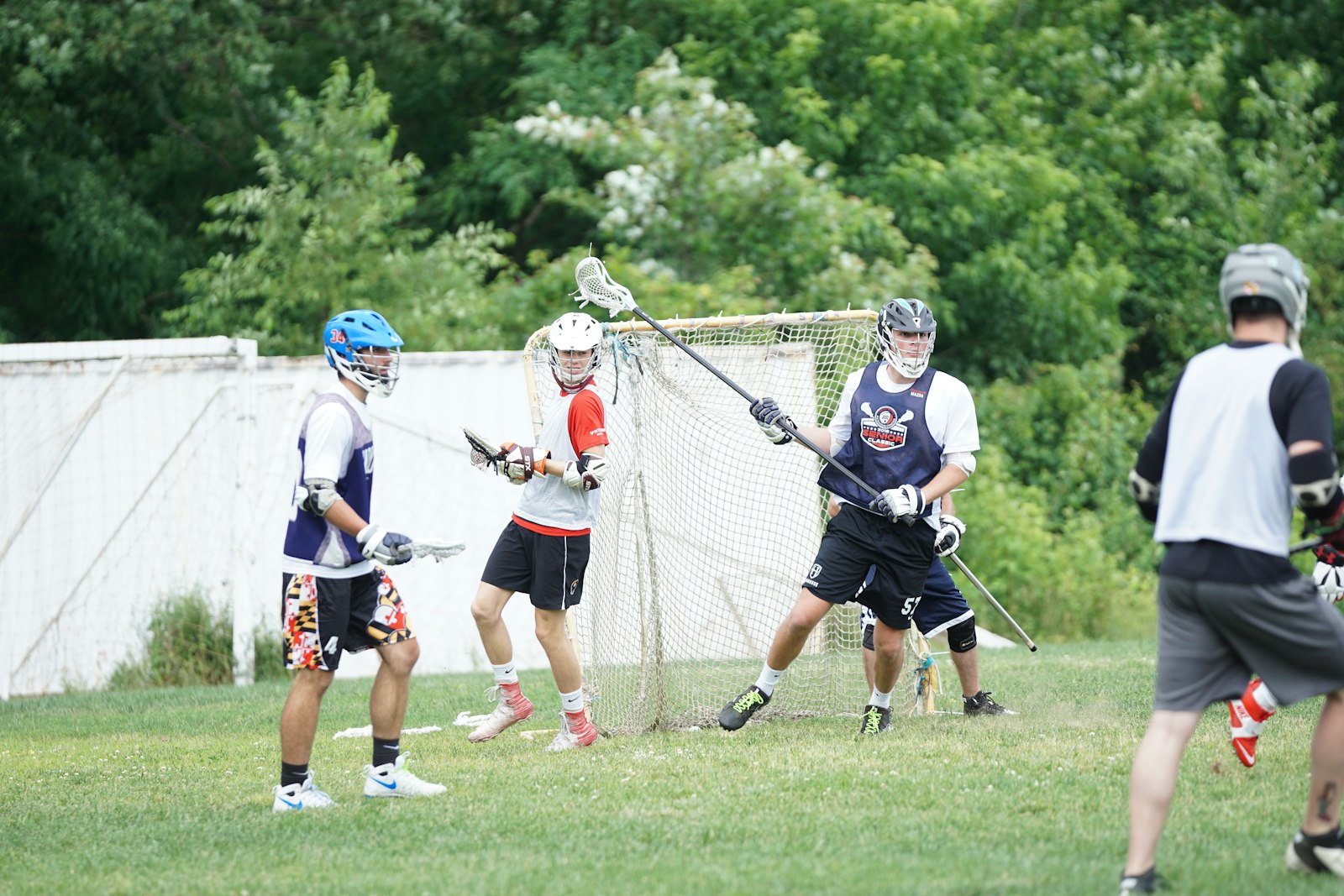 Lacrosse game at full speed